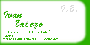 ivan balczo business card